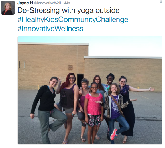 Girls Club Yoga outside tweet